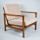 Scandinavian armchair Bączyk, polish icon, restored, powder pink, teak