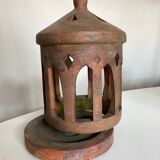 Tuscan lantern garden candle holder in ancient terracotta