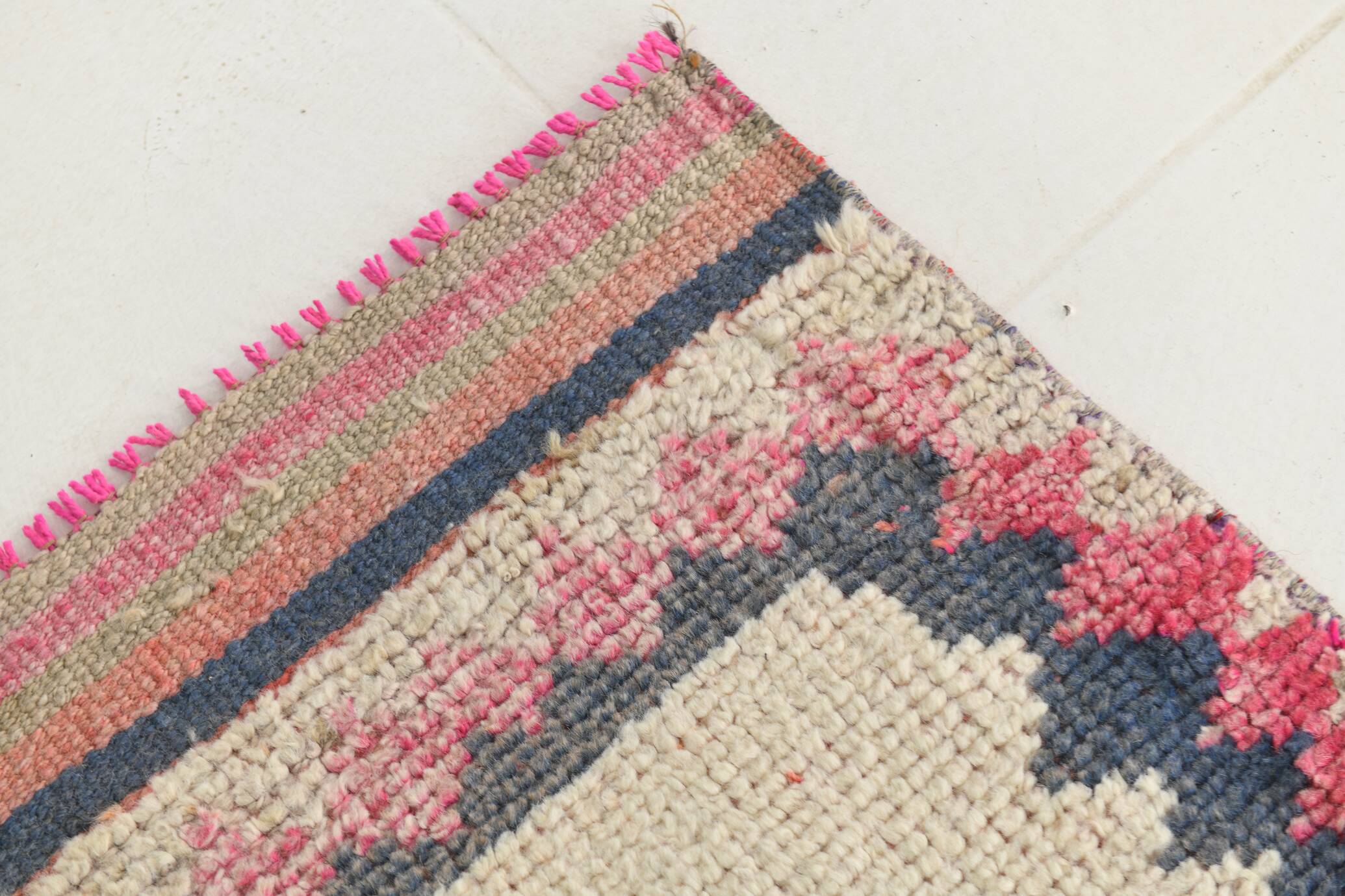 3x13 Pink & Brown Oushak Runner Rug, Soft Palette Rug, 87x384Cm