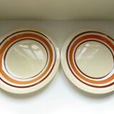 Ensemble de 4 assiettes plates en faïence Vintage
