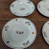 Série de six assiettes dessert en faïence terre de fer Saint Amand