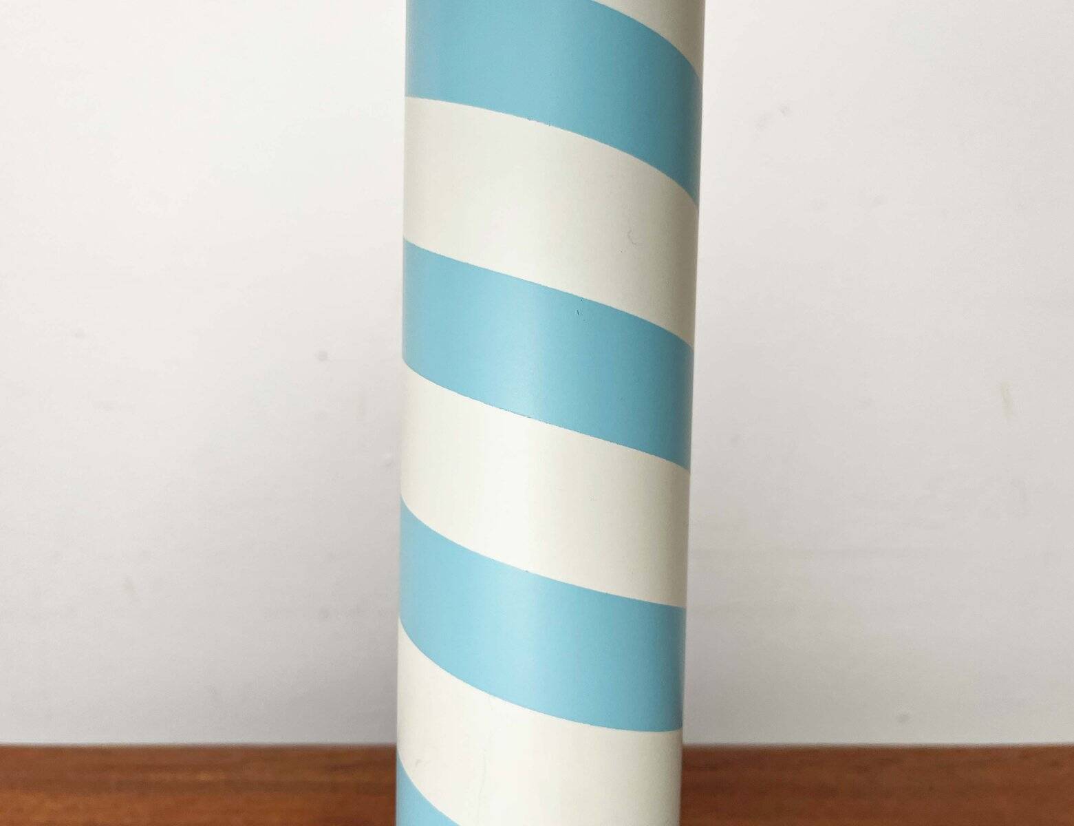 Lampe sur pied et lampe de table postmoderne allemande avec motif tourbillon bleu clair et blanc, années 1980, lot de 2