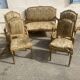 Louis XVI style living room in gilded wood. Napoleon III period