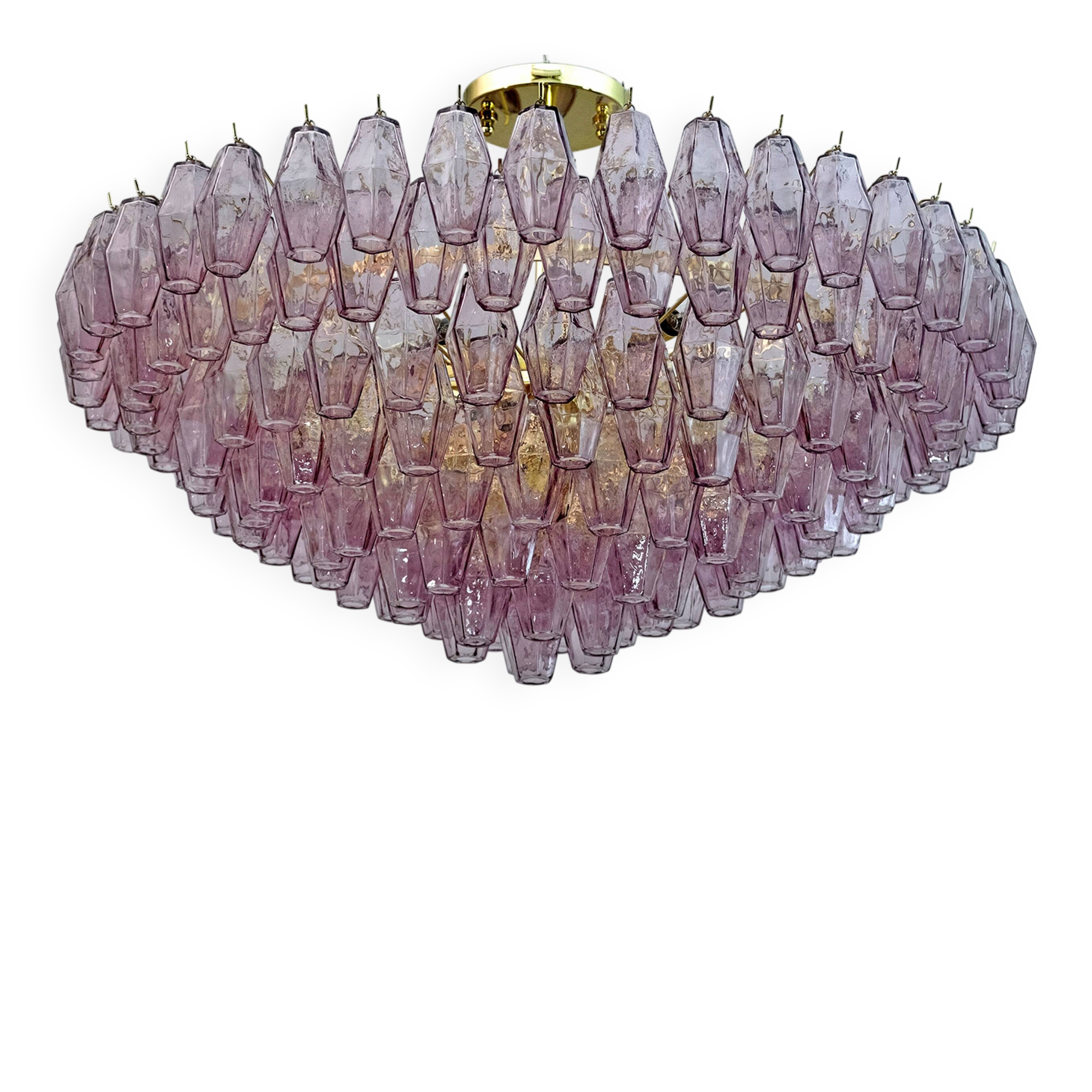 Carlo Scarpa Style Mid-Century Murano Glass Poliedri Chandelier by Venini