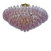 Carlo Scarpa Style Mid-Century Murano Glass Poliedri Chandelier by Venini