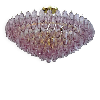 Carlo Scarpa Style Mid-Century Murano Glass Poliedri Chandelier by Venini