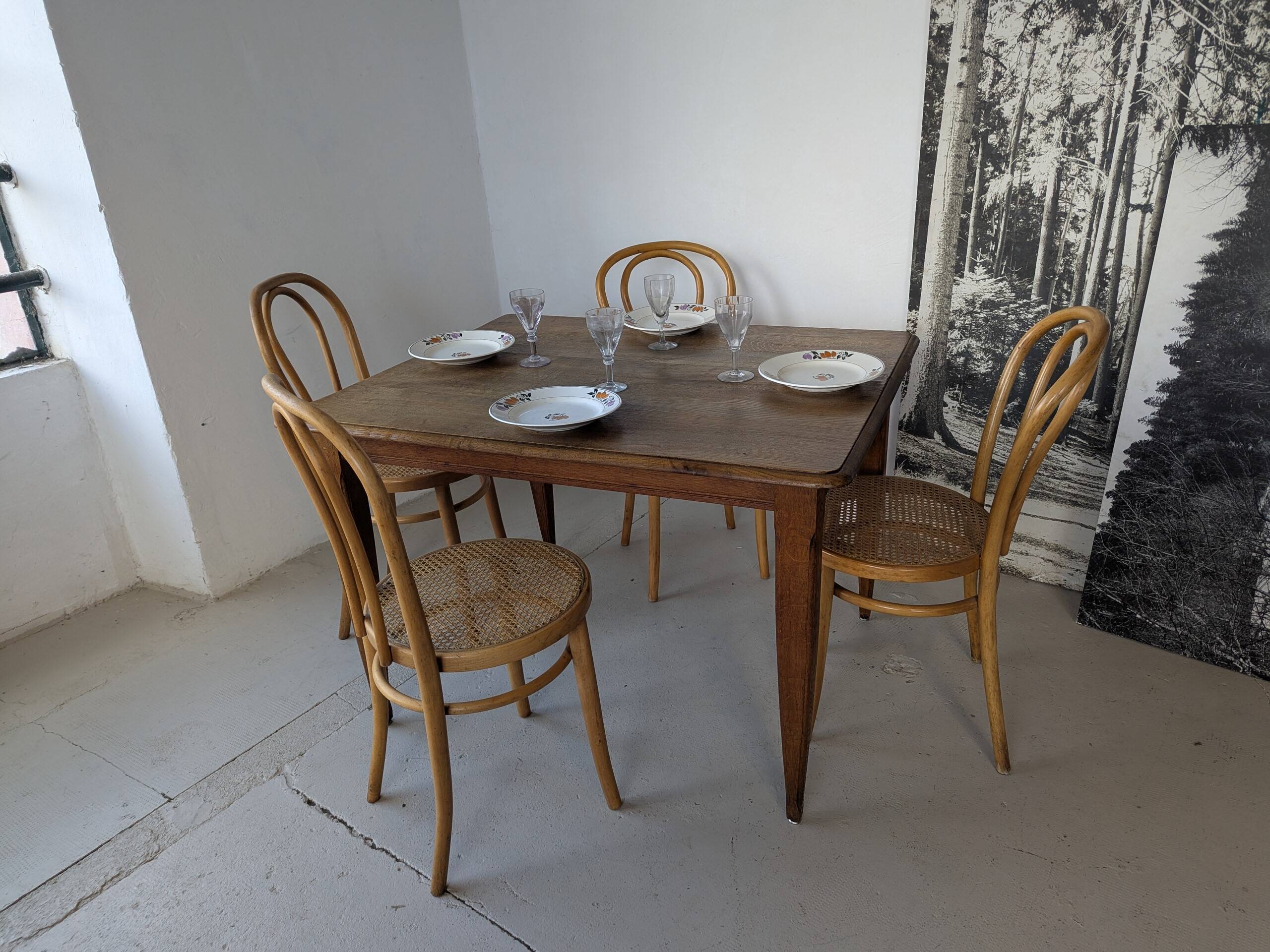 Golden oak table, farmhouse table 110 x 89 cm