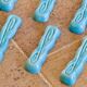 Antique Art Deco knife rest in turquoise earthenware