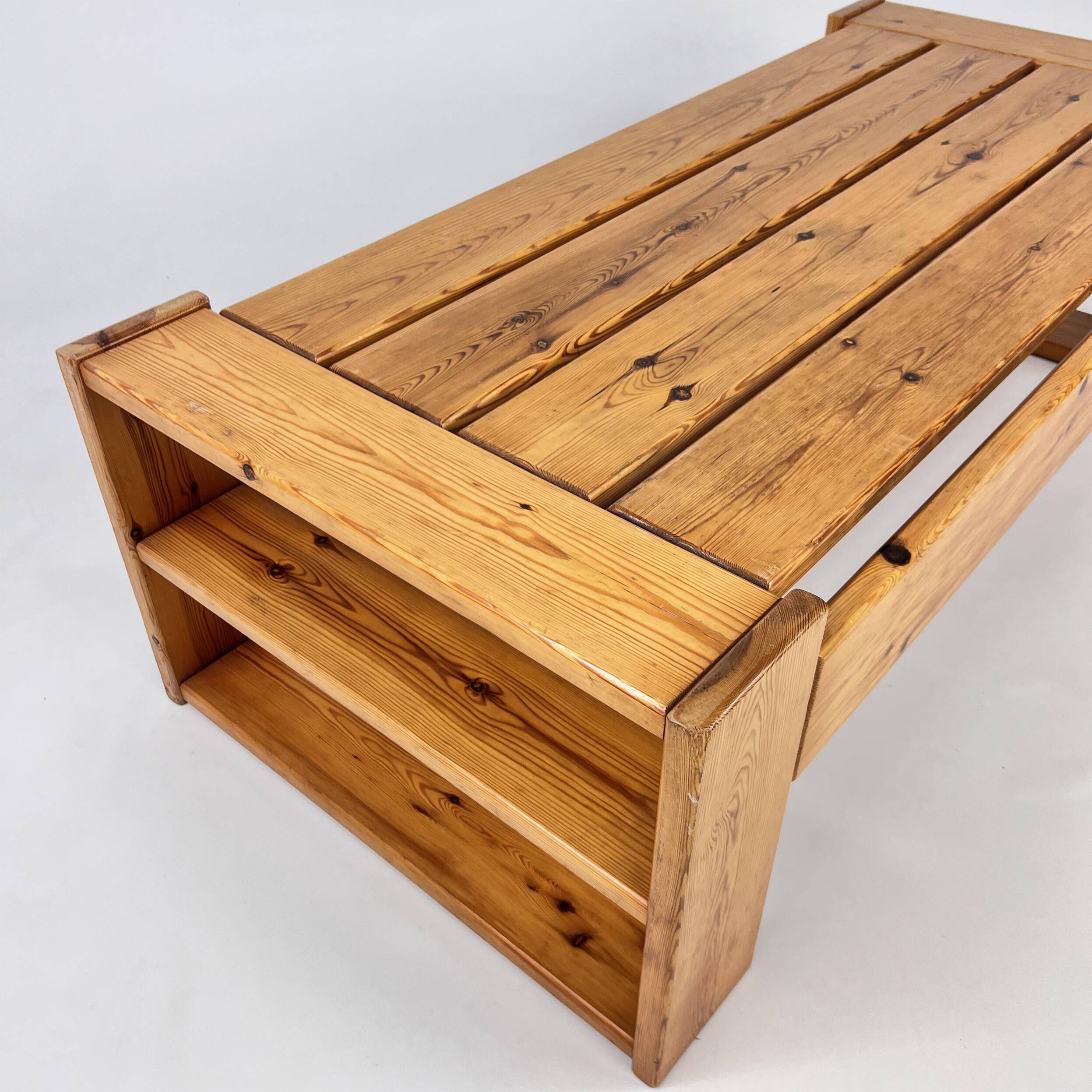 Mid Century Pine Coffee Table, 1960s