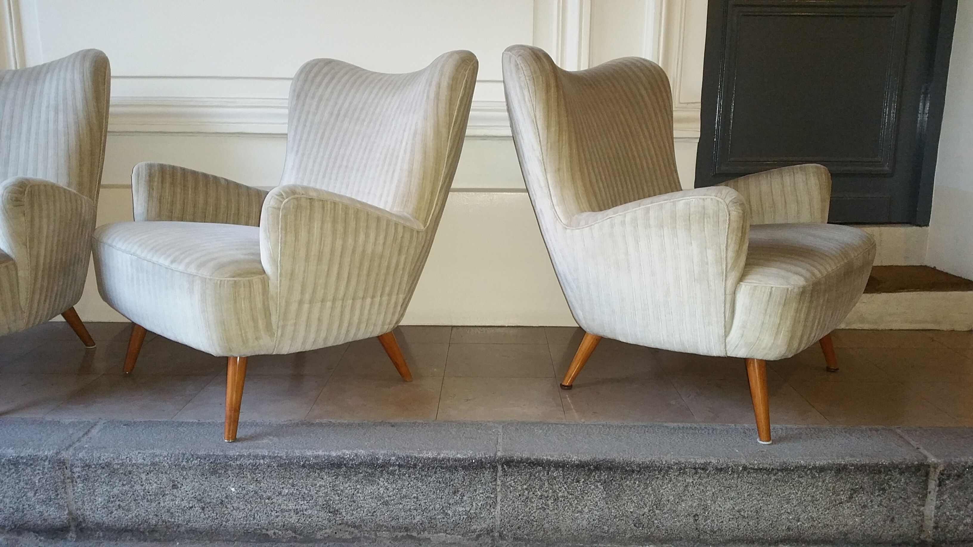 Organic wingback chairs in the 50-60s vintage armchair