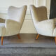Organic wingback chairs in the 50-60s vintage armchair