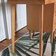 Bureau en bois pieds compas