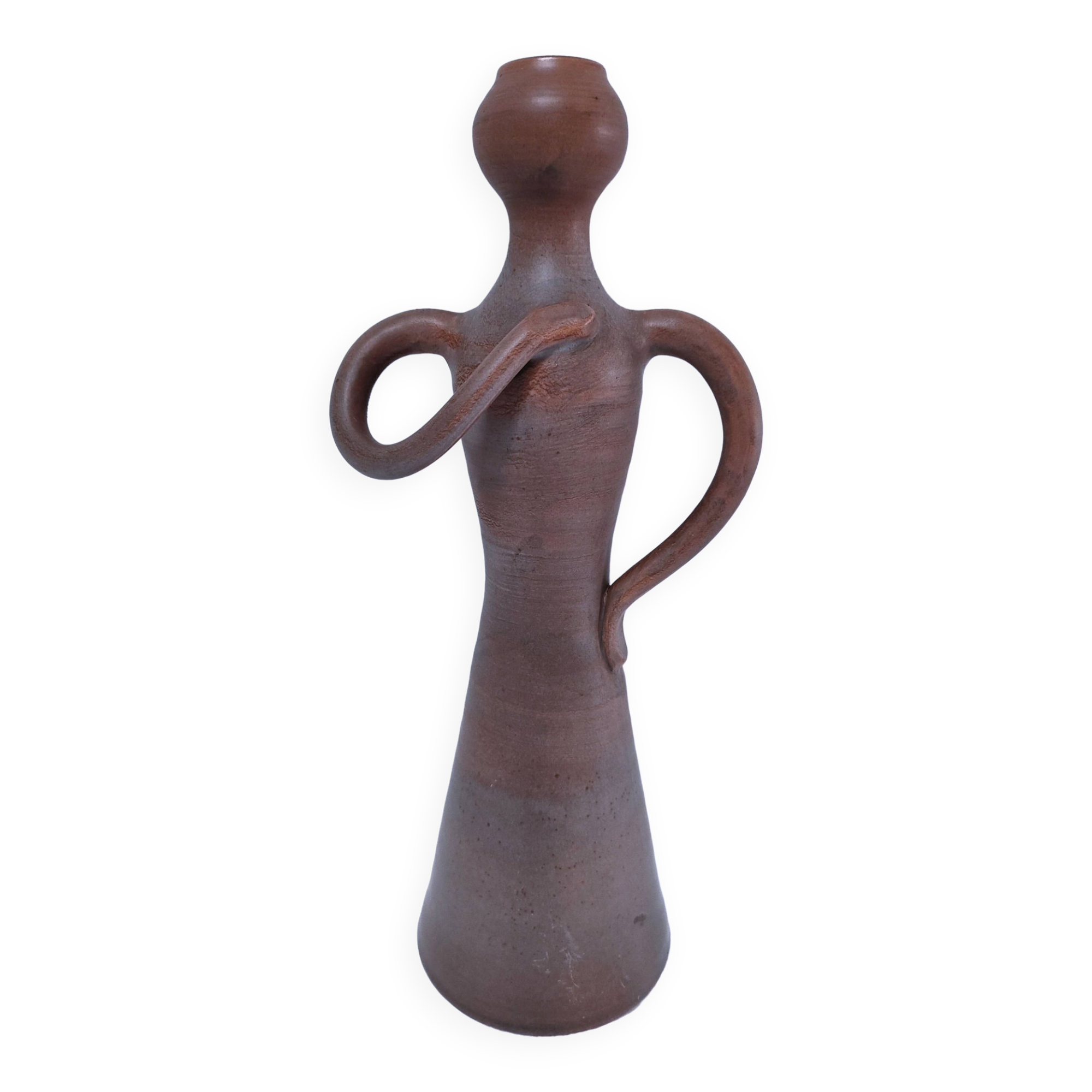 Anthropomorphic ceramic candle holder for women signed