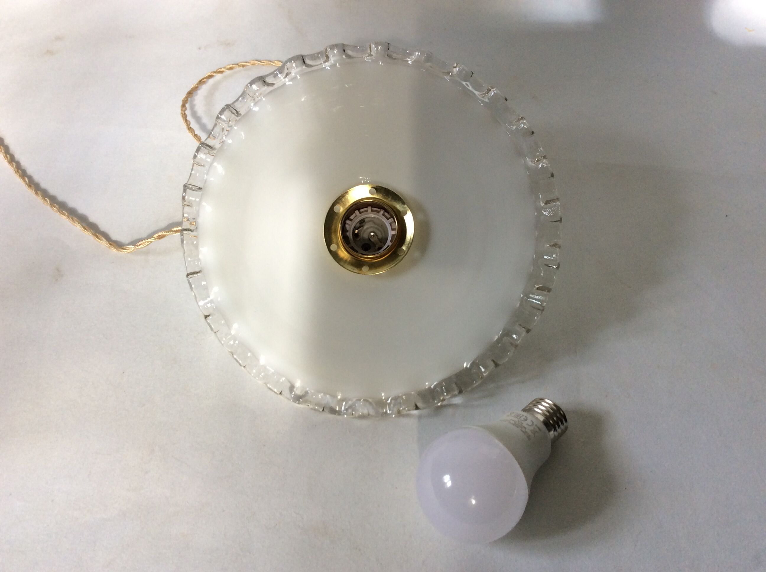 Vintage opaline hanging lamp