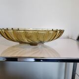 Plat art déco en verre jaune