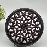 Dessous de plat en fonte émaillée marron, vintage , ancien