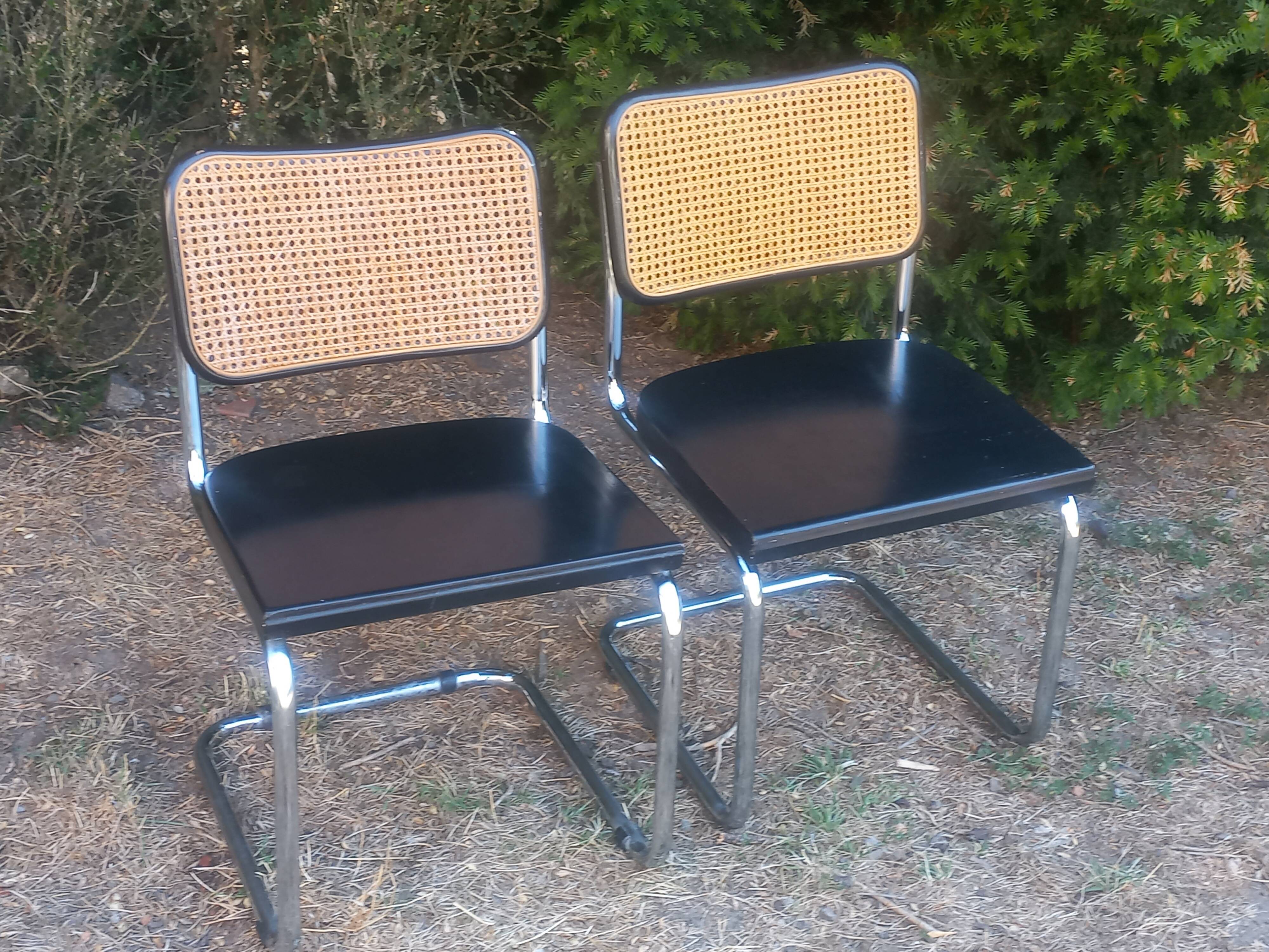 Pair of Marcel Breuer Cesca B32 chairs