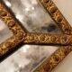 Miroir perlé en bois doré du 18e siècle