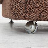 Fauteuil relax danois, revêtement en laine d'origine, années 70