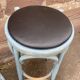 2 stools of bar wood curved imitation leather
