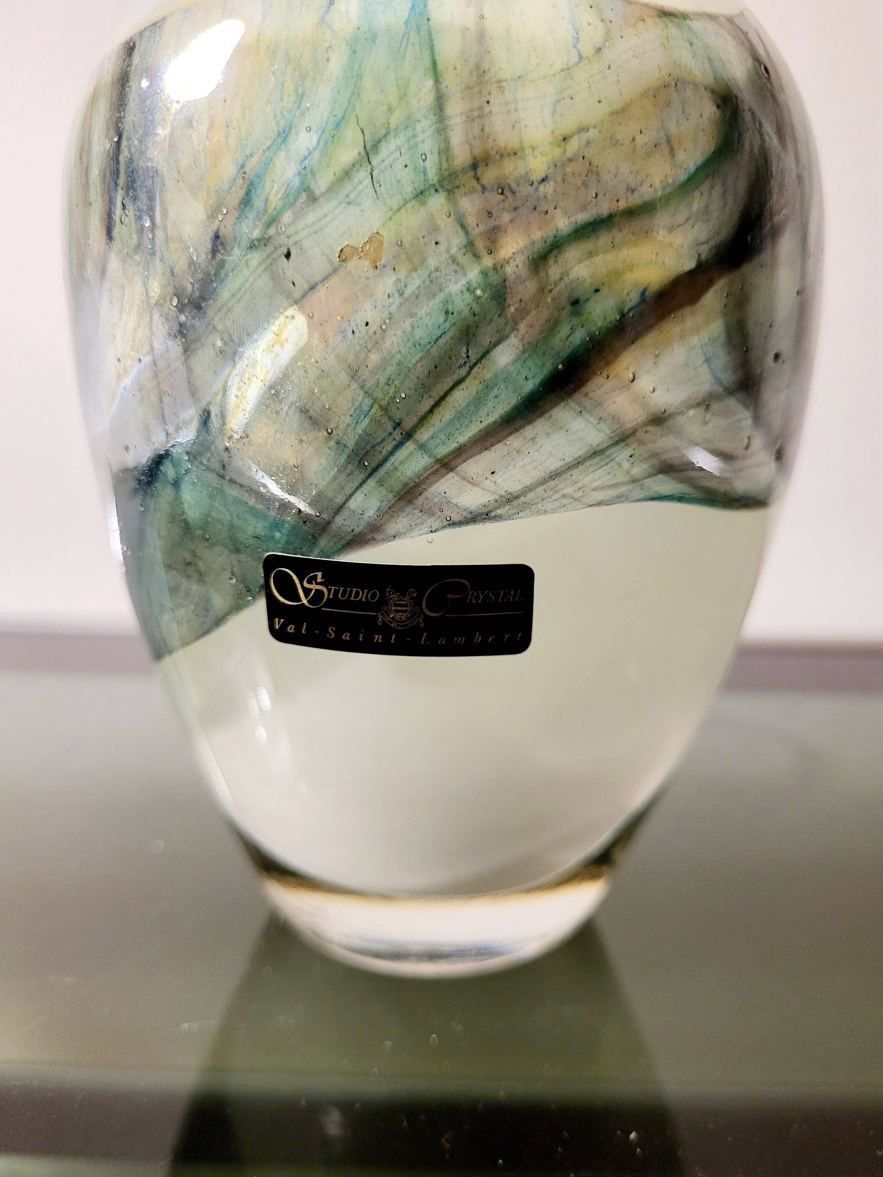 Vase en cristal Val Saint Lambert numéroté SK L 1992, Liège, années 1990