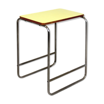 Bauhaus Tubular Steel Side Table, Czechoslovakia, 1940s