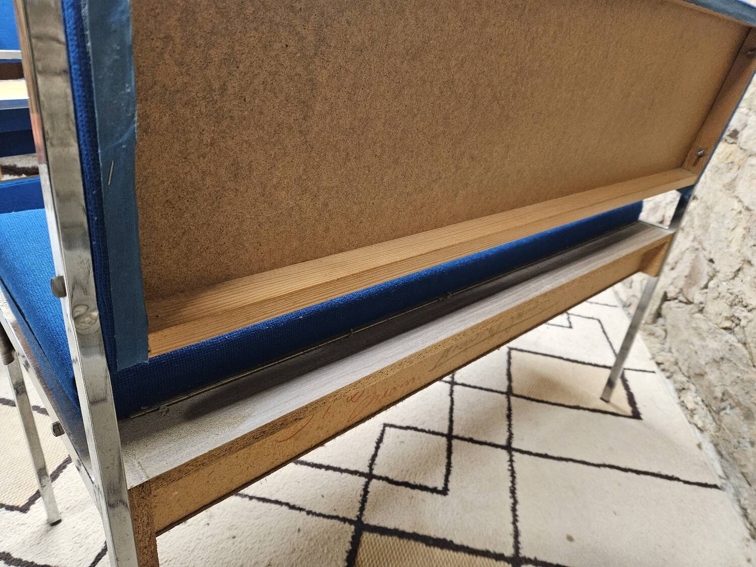 Bench and its two vintage chairs 1970