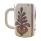 Mug signé décor coeur et fleur rose