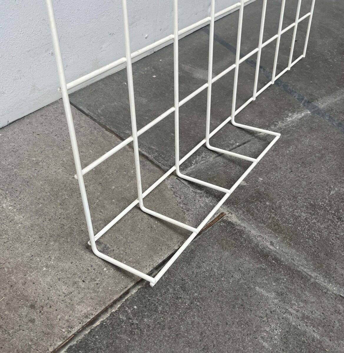 White minimalist string coat rack, modern mid-century, 1960s.