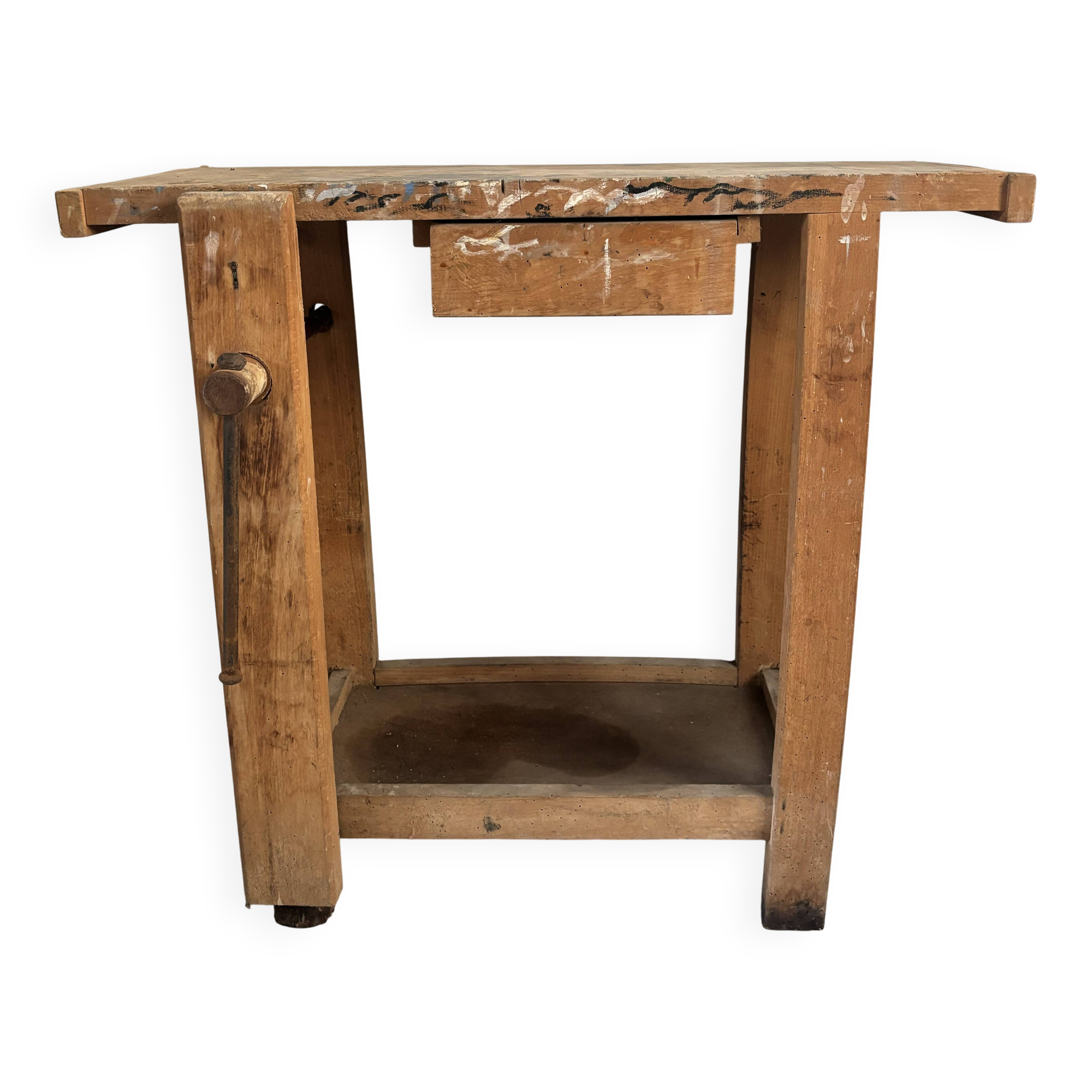 Véritable établi vintage en bois des années 60 estampillé Grenade