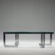 Table basse vintage en chrome et verre, années 1960
