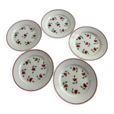 5 assiettes Lunéville Rosine