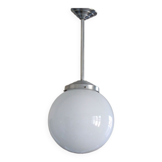 Suspension globe verre blanc opaline