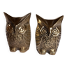 Duo of brass owls