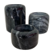 Set of 3 marble candle holders, 1980