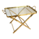 Vintage side table in gilded brass and glass – 1960s/70s