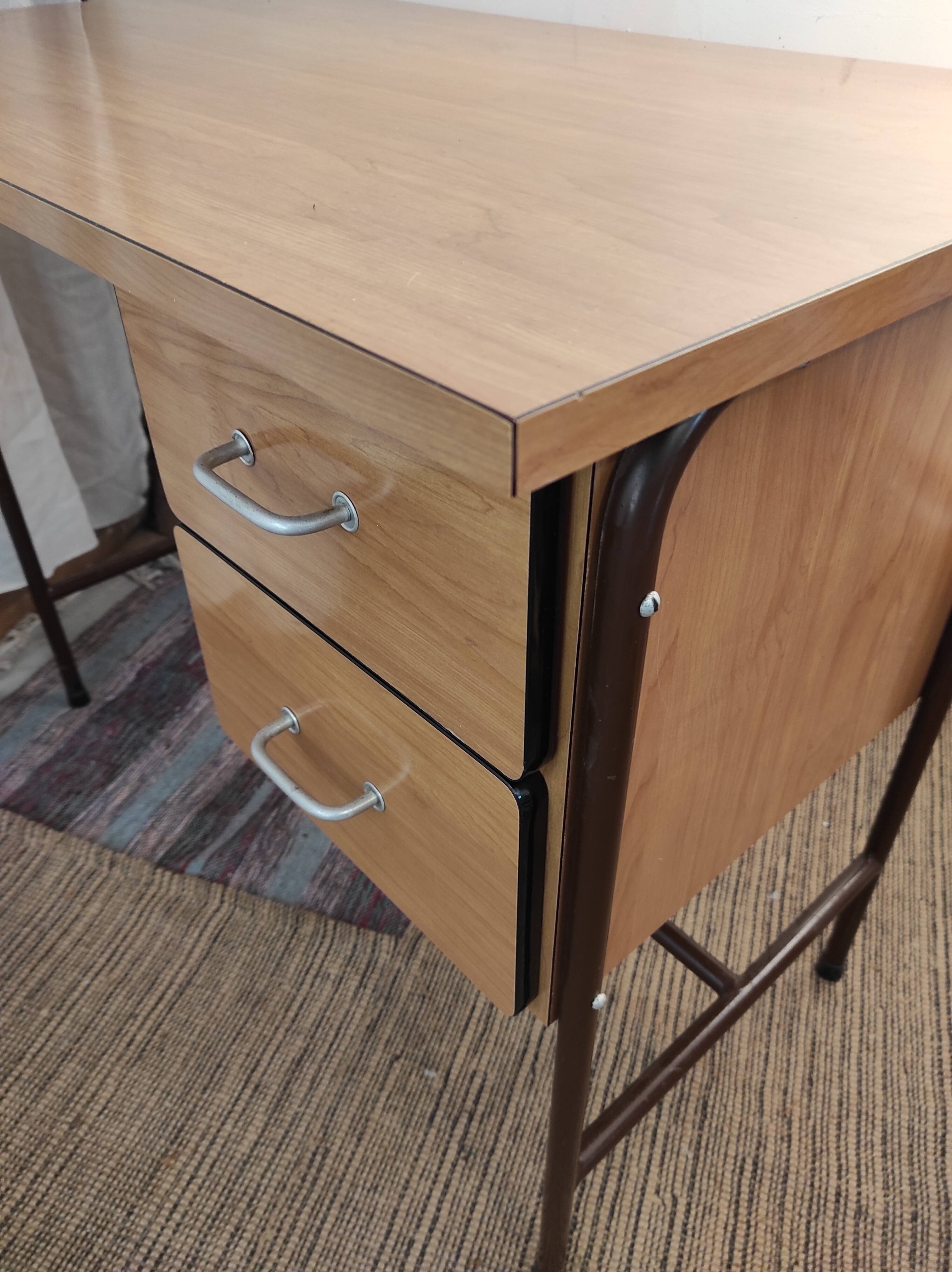 Formica 1960 desk with two drawers