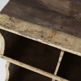 Unique industrial lacquered compartment cabinet with rich patina, France, 1890