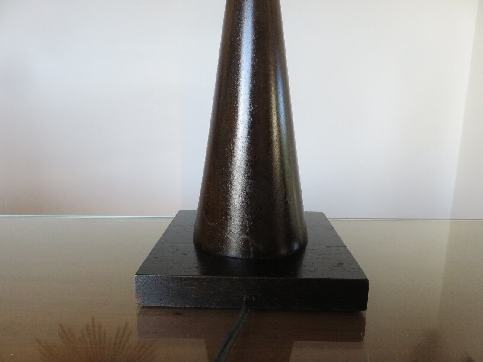 Pair of wooden diabolo lamps workshop lumen 80s