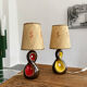 Pair of ceramic lamps freeform vintage 50s