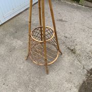 Vintage 1970s rattan coat rack