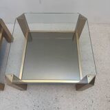 Pair of Belgo Chrom side tables, Belgium 1970s