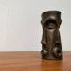 Abstract vase with a brutalist bronze face from the mid-century.