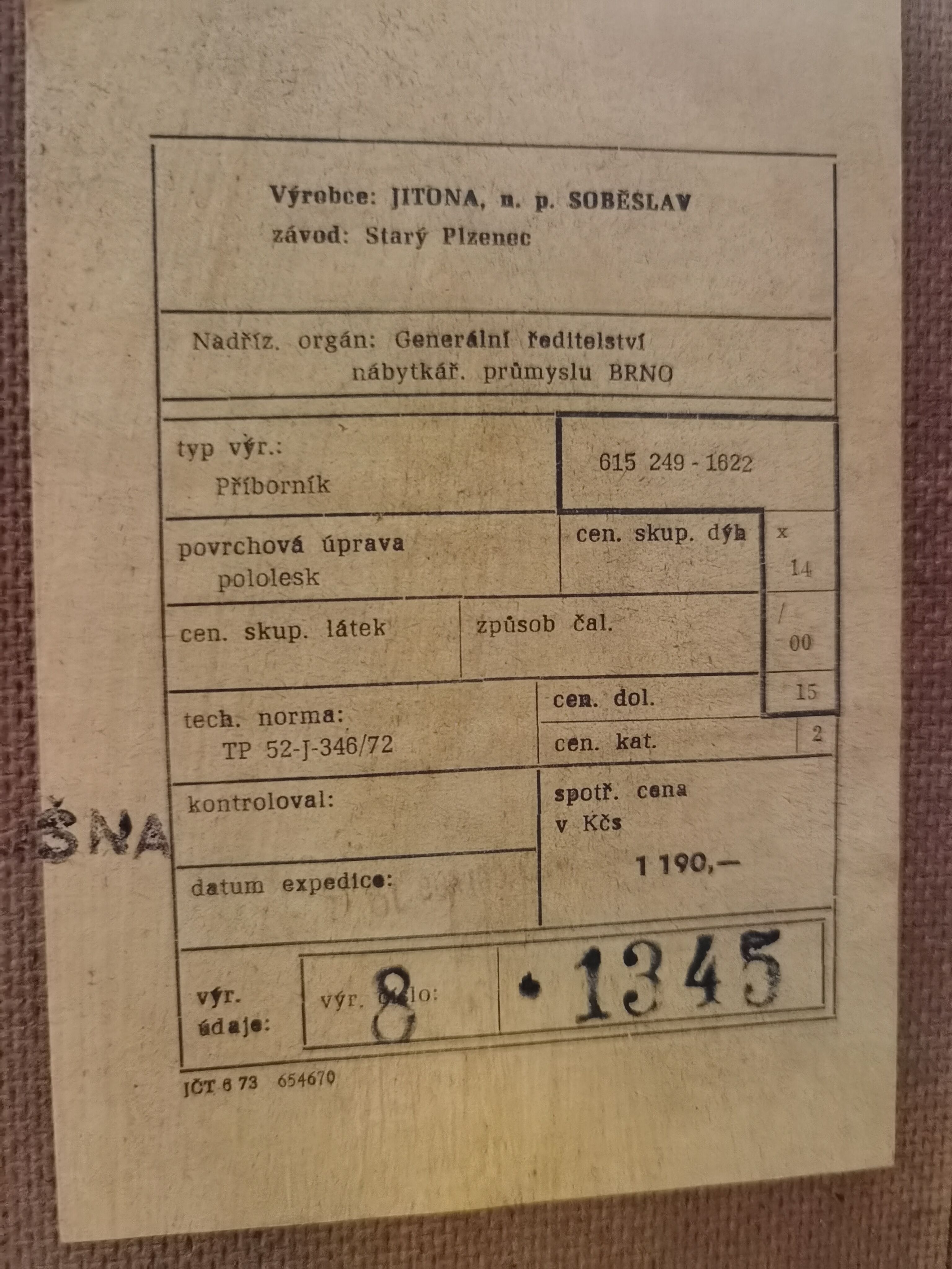 Buffet U372 / 386 Bohumil Landsman and Hubert Nepožitek for Jitona Soběslav