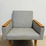 Fauteuil gris vintage de Tchécoslovaquie des années 1970
