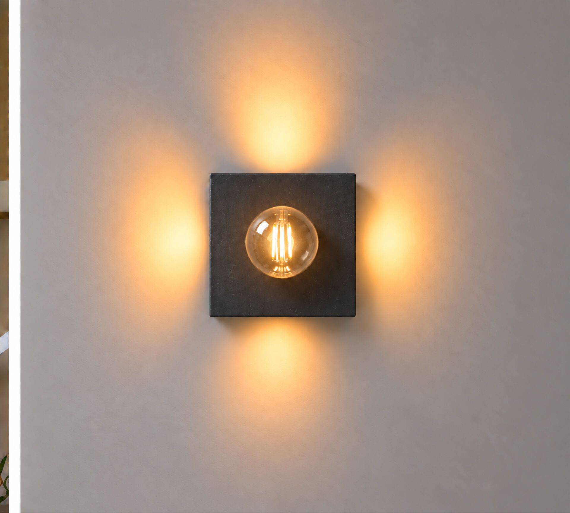Black cement tile wall light