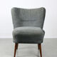 Chaises Art déco bleues, lot de 2