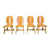 Vintage rustic dining chairs, set of 4 - 1960s