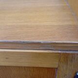 Vintage oak and rattan wardrobe