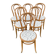 6 Bistro Chairs Fischel Thonet Bent Beech Damask Fabric